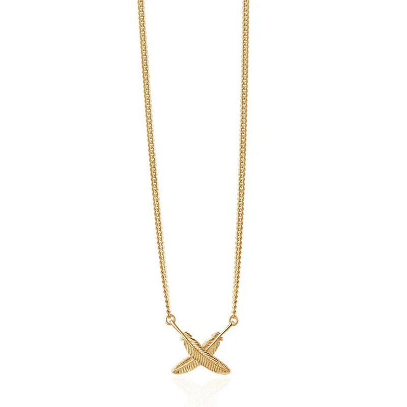 Boh Runga Feather Kisses Pendant Gold Plate image number 0